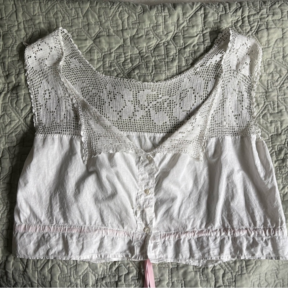 RARE large antique Edwardian cotton corset cover
